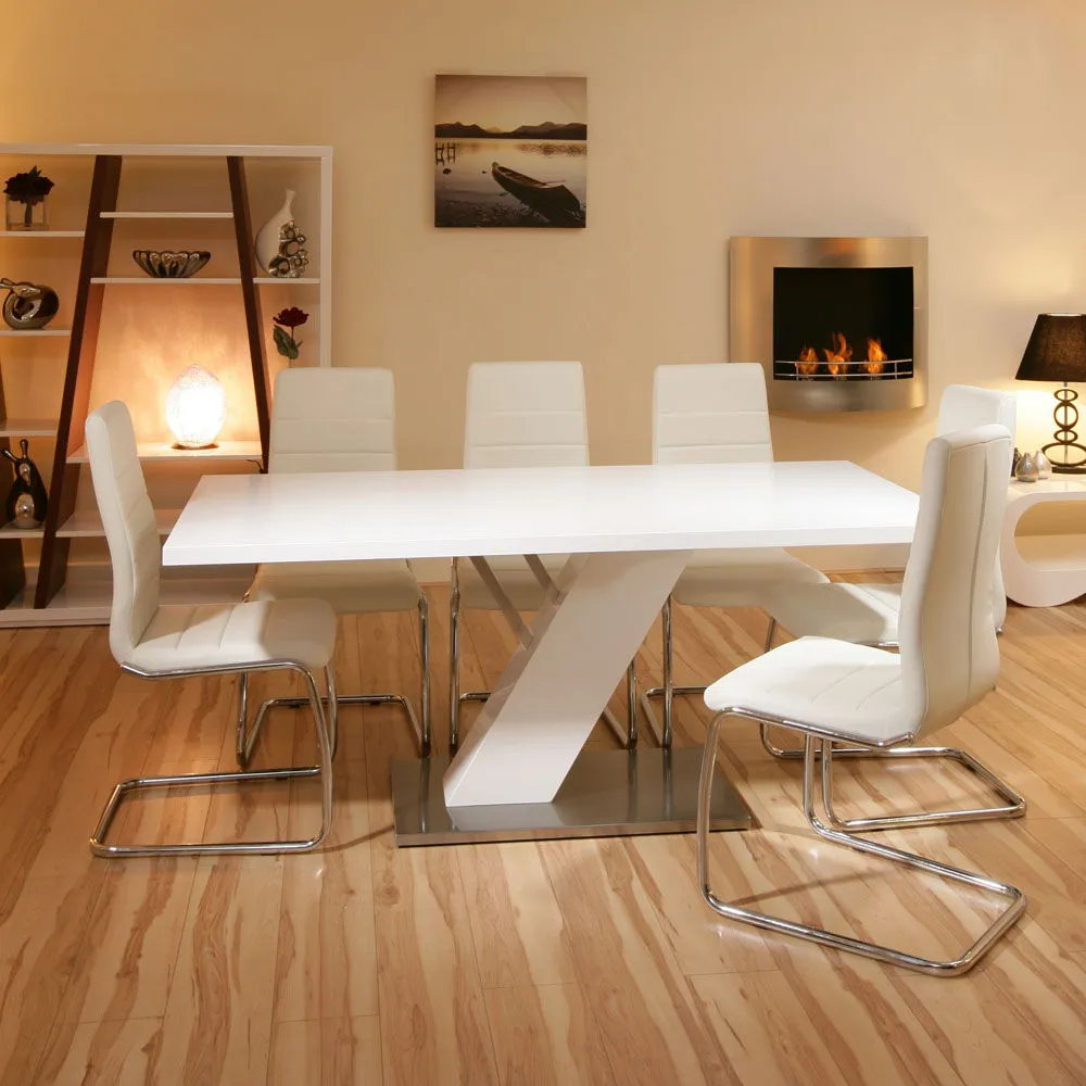 modern white dining room set