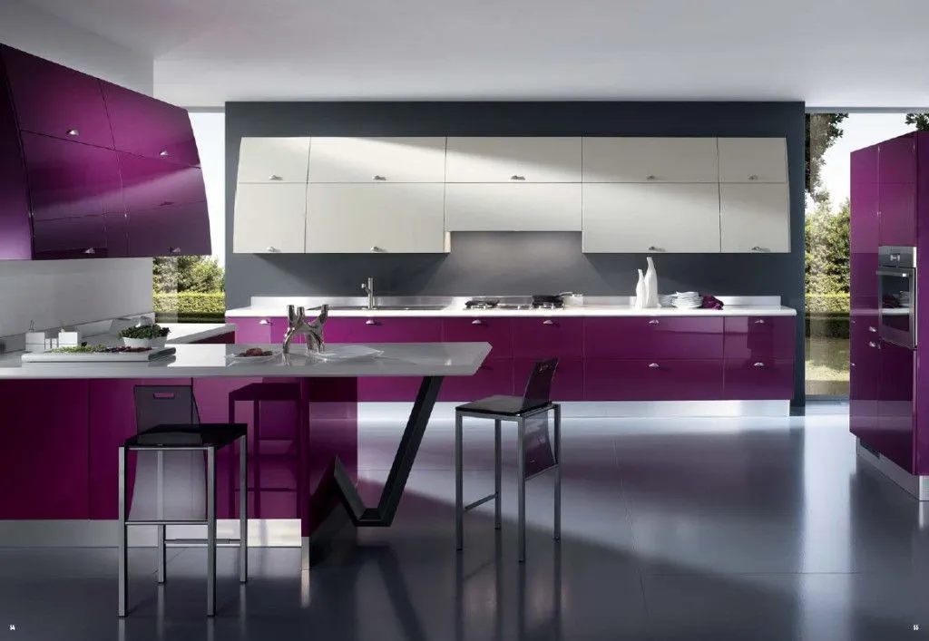 purple and cream kitchen accessories