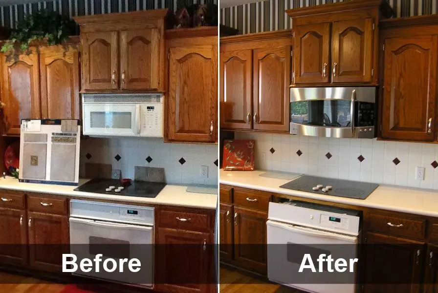 painted kitchen cabinets before and after