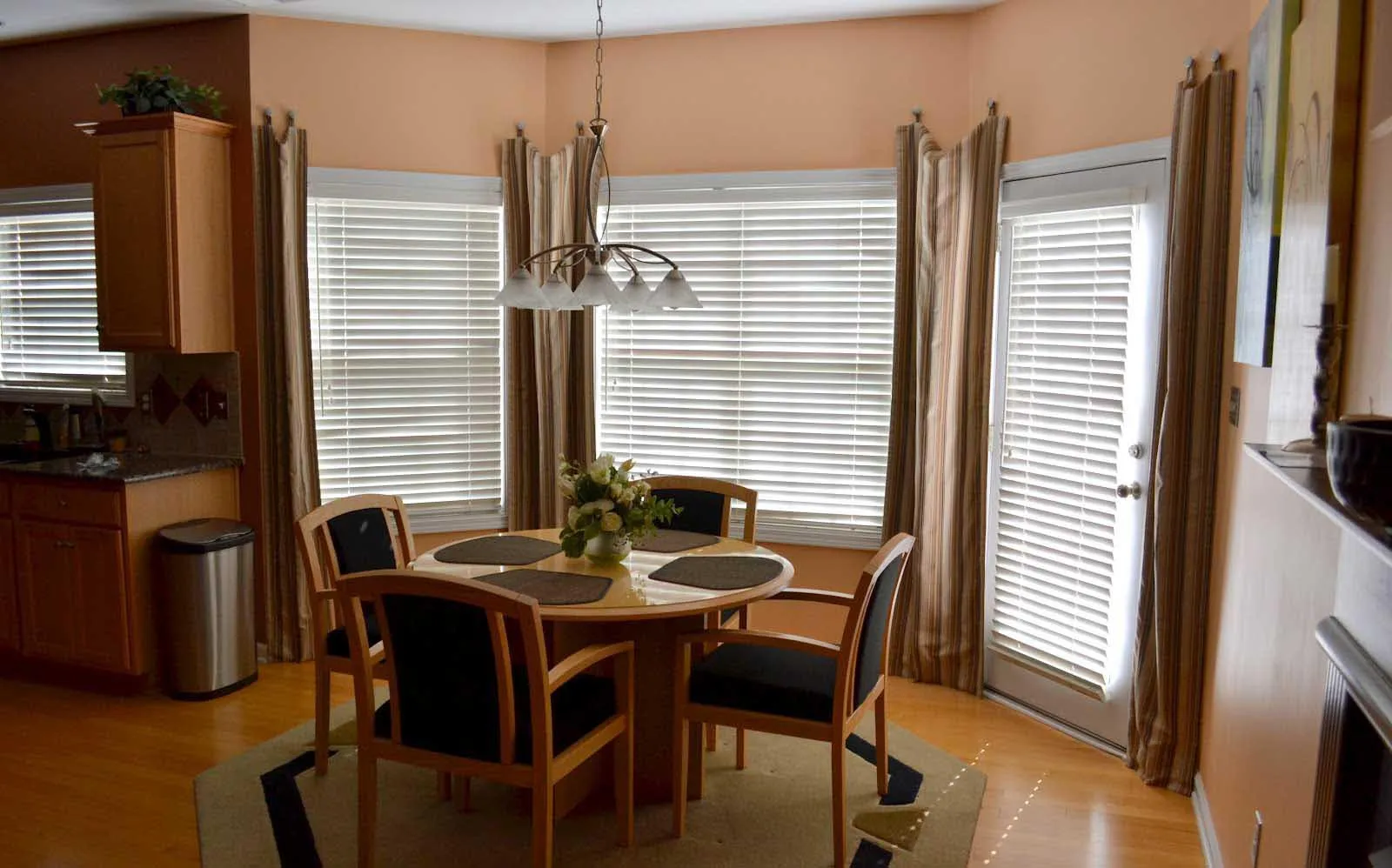arched dining room window treatments