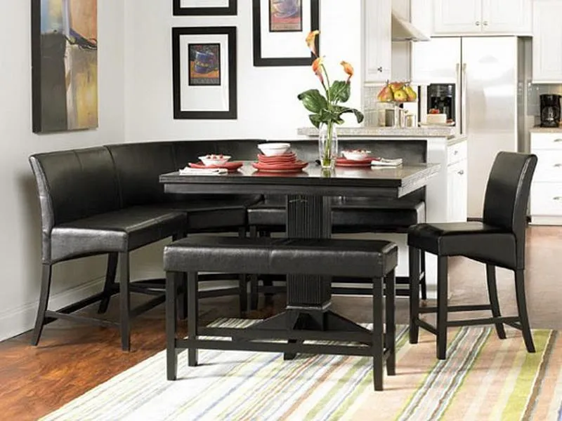 dining table with bench black