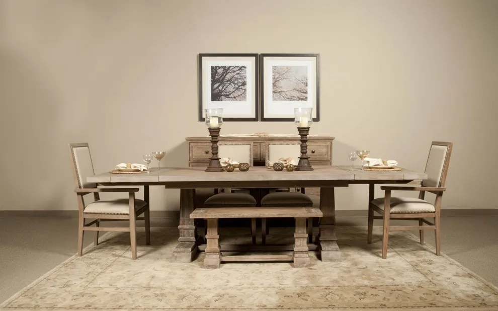 extendable dining table with bench