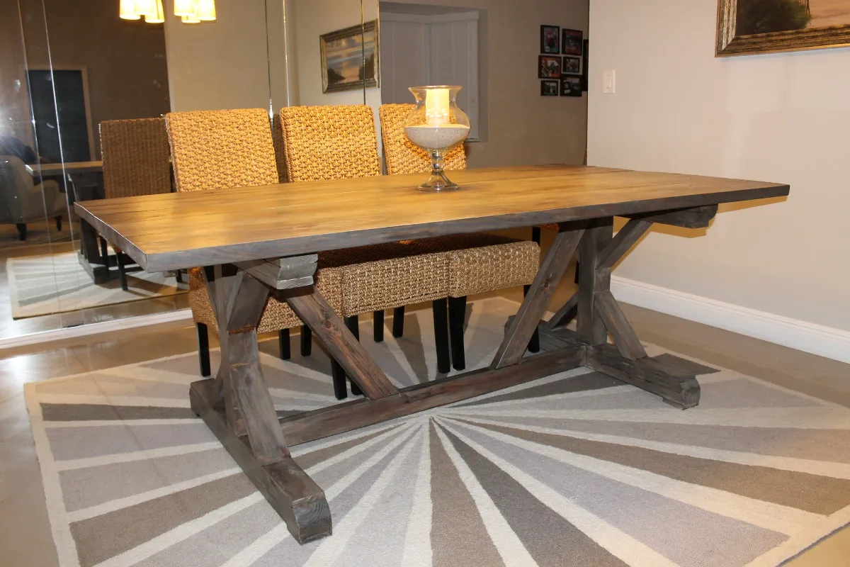 farmhouse dining table distressed